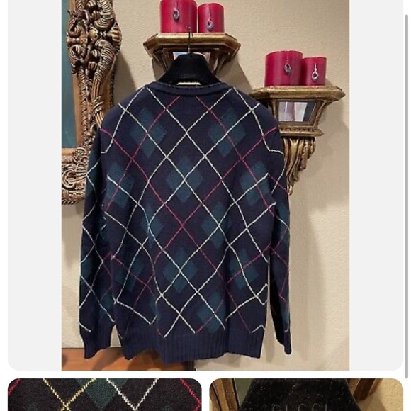 100% Authentic Gucci Argyle Pullover Sweater! - Picture 5 of 6